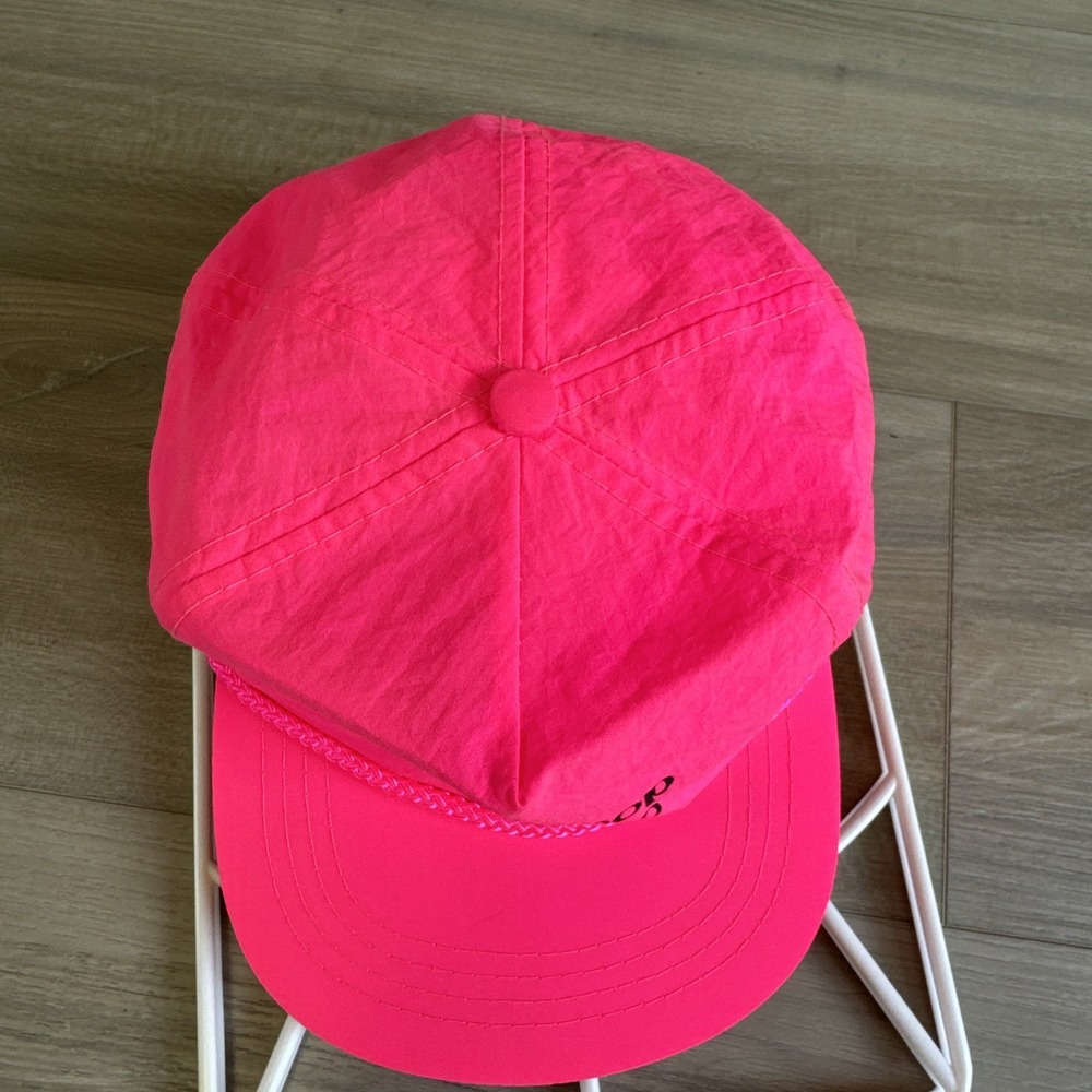 Vintage Doo Woo A-Doo Diner Neon Pink Rope Nylon Hat Made By Capital - Picture 3 of 9